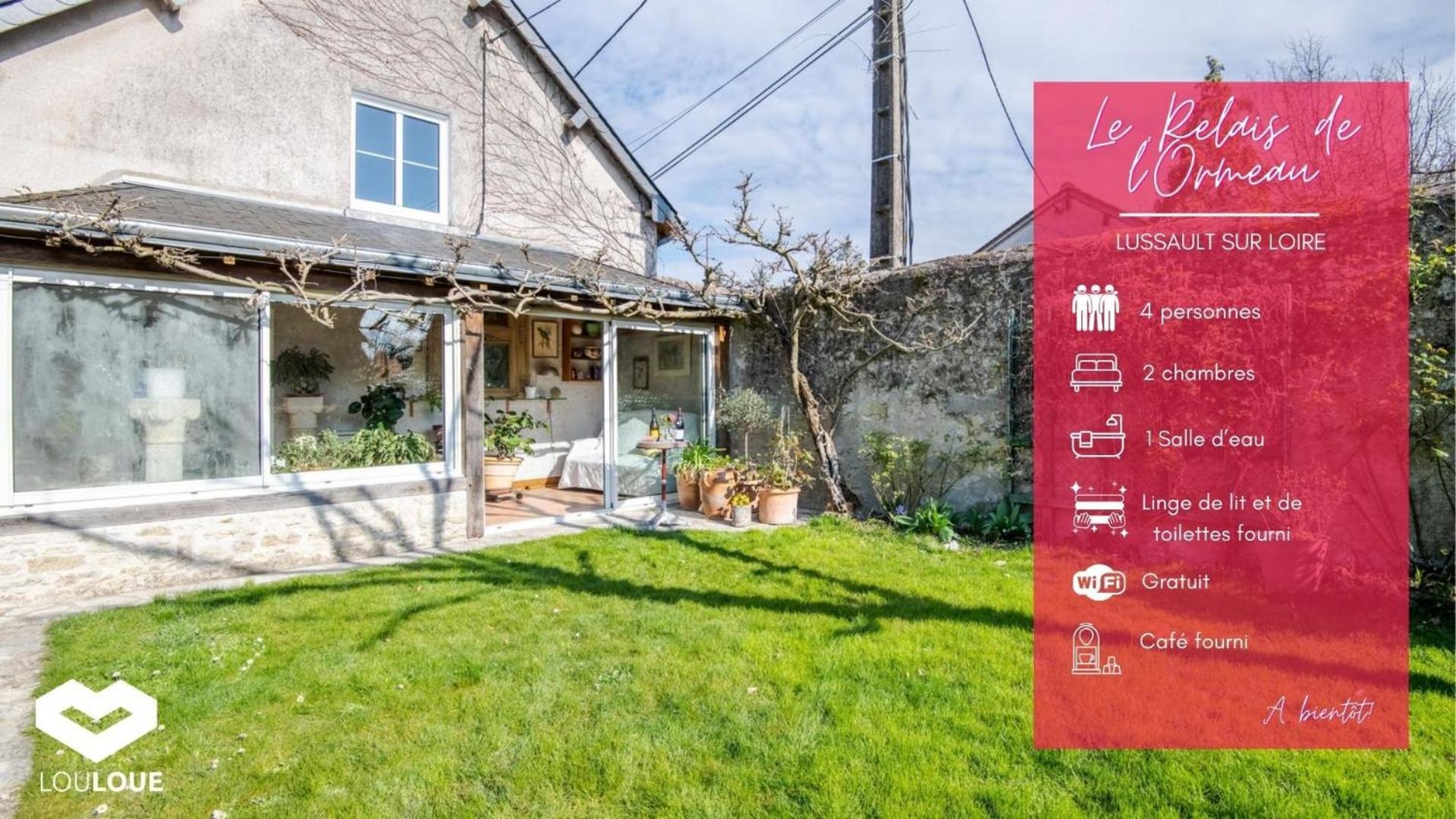 Le Relais De L'Ormeau - Charmant Gite Pour 4 Pers. Lussault-sur-Loire Exterior foto